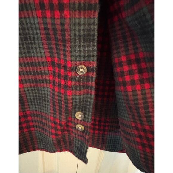 Pendleton trail shirt elbow patches plaid red size Medium men's - Picture 8 of 9